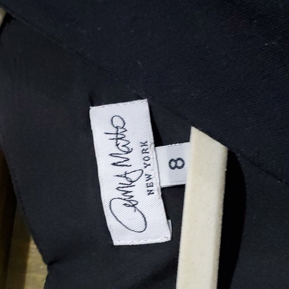 AMY MATTO NEW YORK BLACK DRESS COCKTAIL EVENING MIDI ESSENTIAL MINIMALIST - Picture 4 of 9